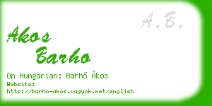 akos barho business card